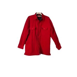 Vintage Coleman‎ Red Cotton Corduroy Button Front Shacket Mens Sz L Lined  Y2K